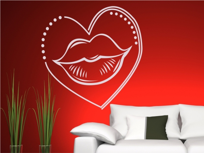 Vinilo corazón y labios