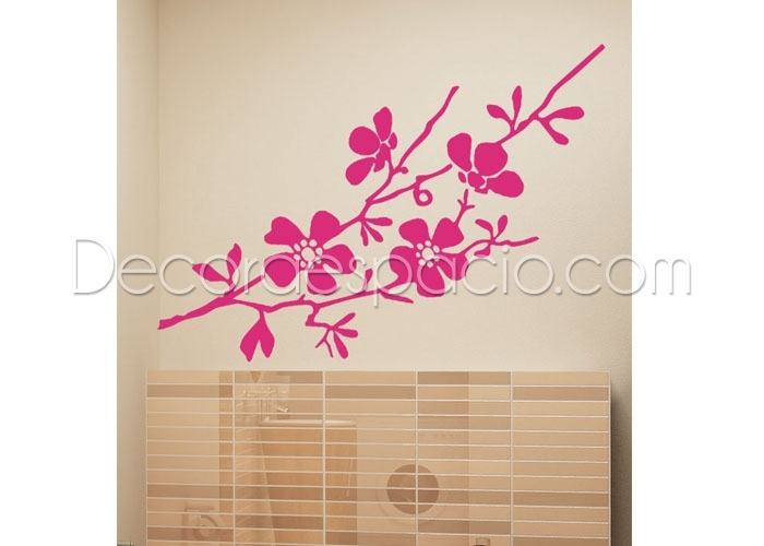 Vinilo floral almendro