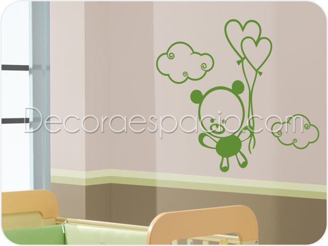 Vinilo osito con corazones